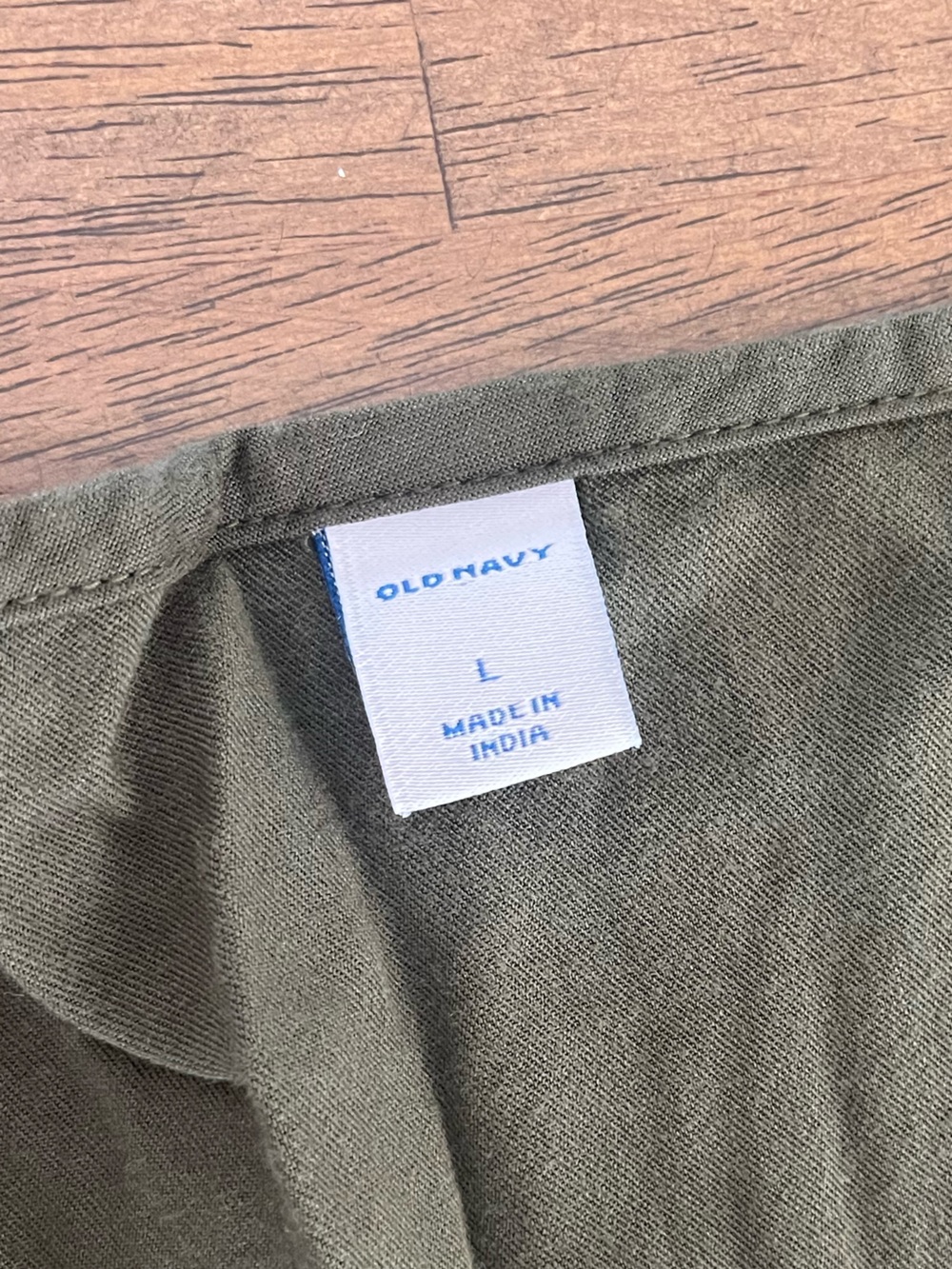 Old Navy Olive Green Button-Front Womens Dress Size Large Loose Fit Flowy Casual - Picture 2 of 5